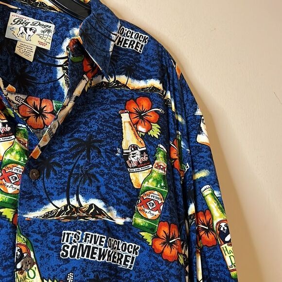 Big Dogs “It’s Five O’Clock Somewhere” Tropical Hawaiian Button Down - Size XL - Picture 3 of 9